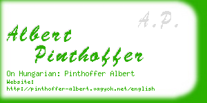 albert pinthoffer business card